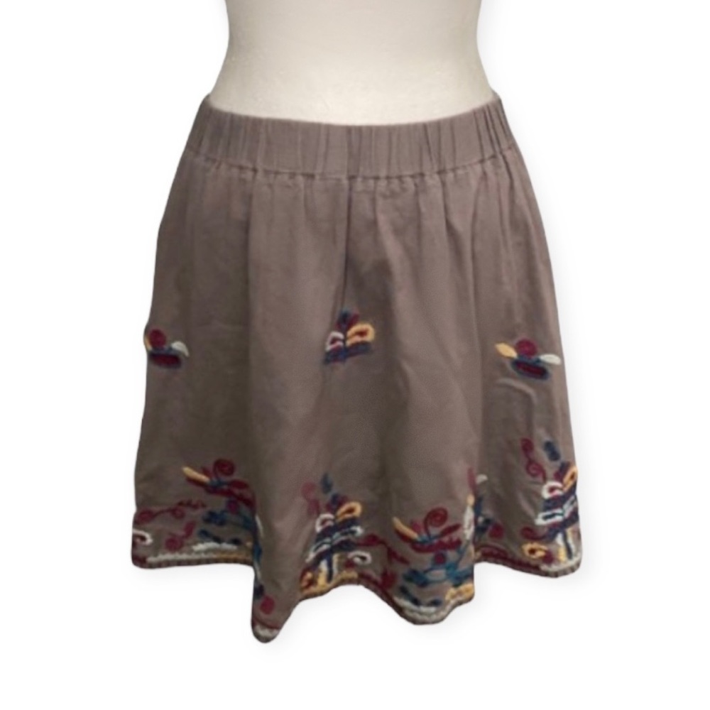 Fossil Y2K Women's Embroidered 100% Cotton Skirt size small - Mexican folk style